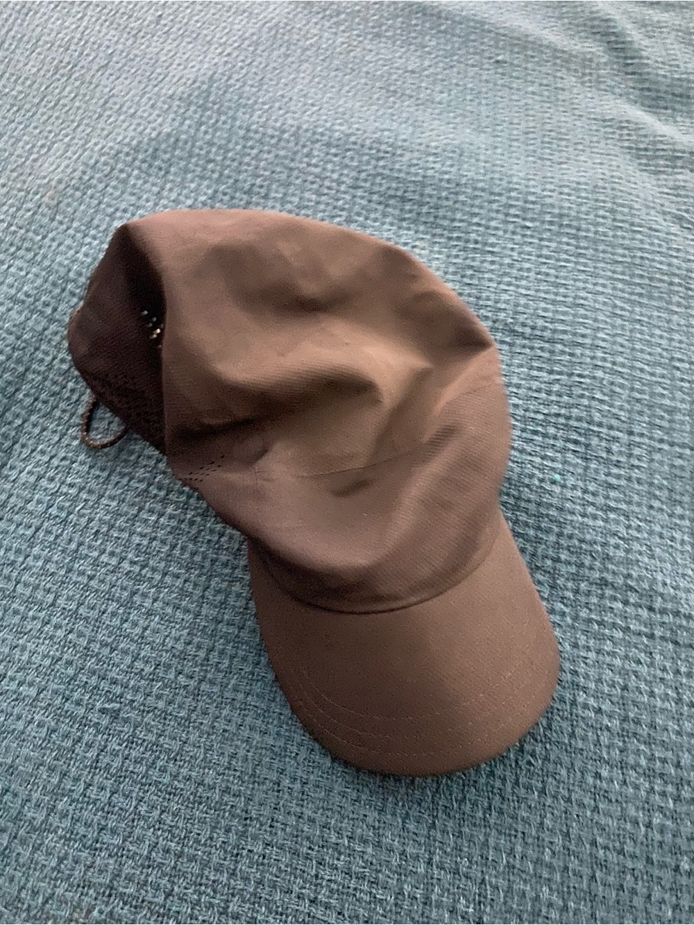 Athleta Black Hat with PonyTail Hole with Tightner